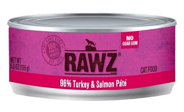 24/5.5 oz. Rawz 96% Turkey & Salmon Cat Can - Food